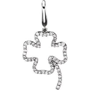 14K White Gold 1/3 CTW Natural Diamond Four-Leaf Clover Charm/Pendant