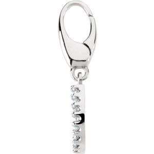 14K White Gold .07 CTW Natural Diamond Horseshoe Charm/Pendant – image 2