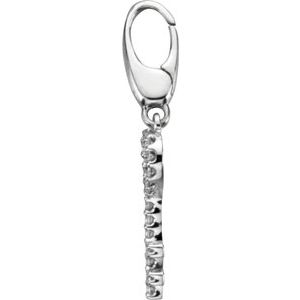 14K White Gold 1/10 CTW Natural Diamond Key Charm/Pendant – image 2