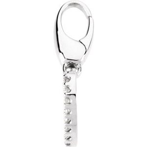 14K White Gold .08 CTW Natural Diamond Heart Charm/Pendant – image 2