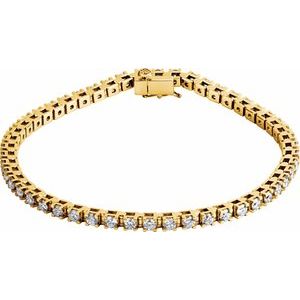 14K Yellow Gold 3 1/2 CTW Natural Diamond Line 7 1/4" Bracelet