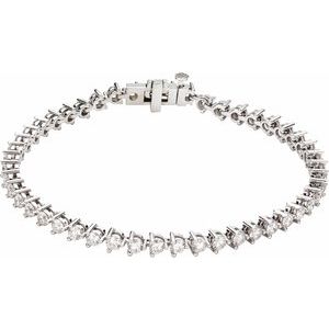 14K White Gold 4 3/4 CTW Natural Diamond Line 7 1/4" Bracelet