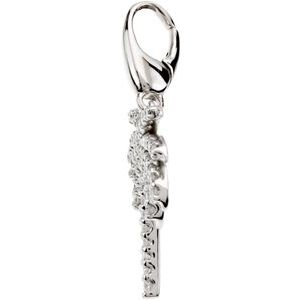 14K White Gold 1/5 CTW Natural Diamond Palm Tree Charm/Pendant – image 2
