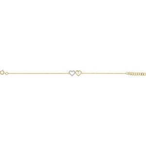 10K Yellow Gold .07 CTW Natural Diamond Double Heart 6-7" Bracelet – image 2
