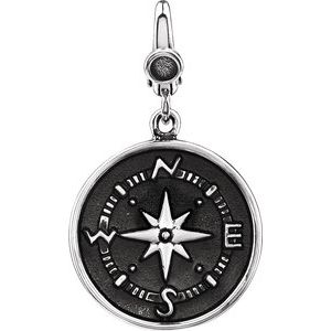 Sterling Silver Compass Charm/Pendant