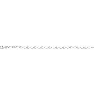 14K White Gold 1/8 CTW Natural Diamond Link 7" Bracelet