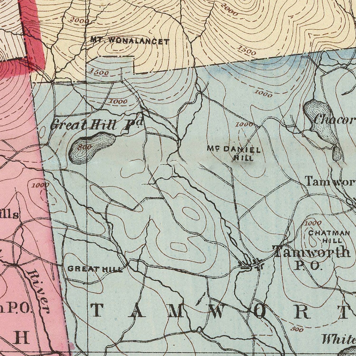 Vintage Map of Carroll County, New Hampshire 1877