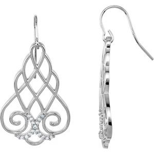 Sterling Silver 1/4 CTW Natural Diamond Earrings