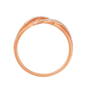 Rhodium-Plated 14K Rose Gold 1/8 CTW Natural Diamond Criss-Cross Ring