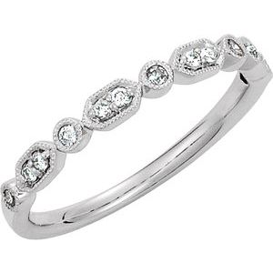 14K White Gold 1/8 CTW Natural Diamond Stackable Ring