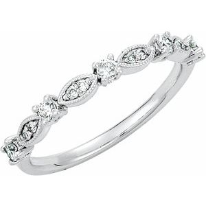 14K White Gold 1/5 CTW Natural Diamond Stackable Ring