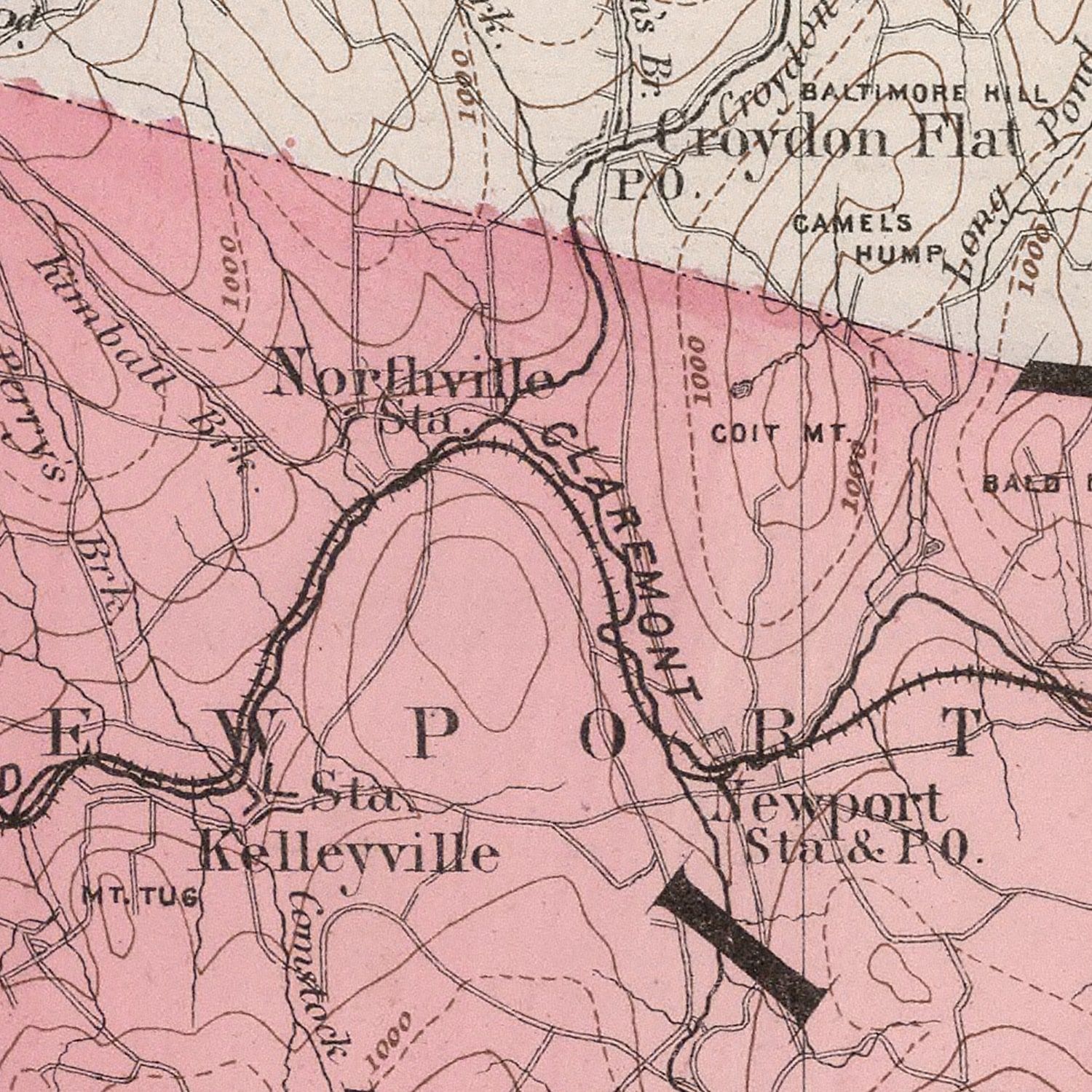 Vintage Map of Sullivan County, New Hampshire 1877