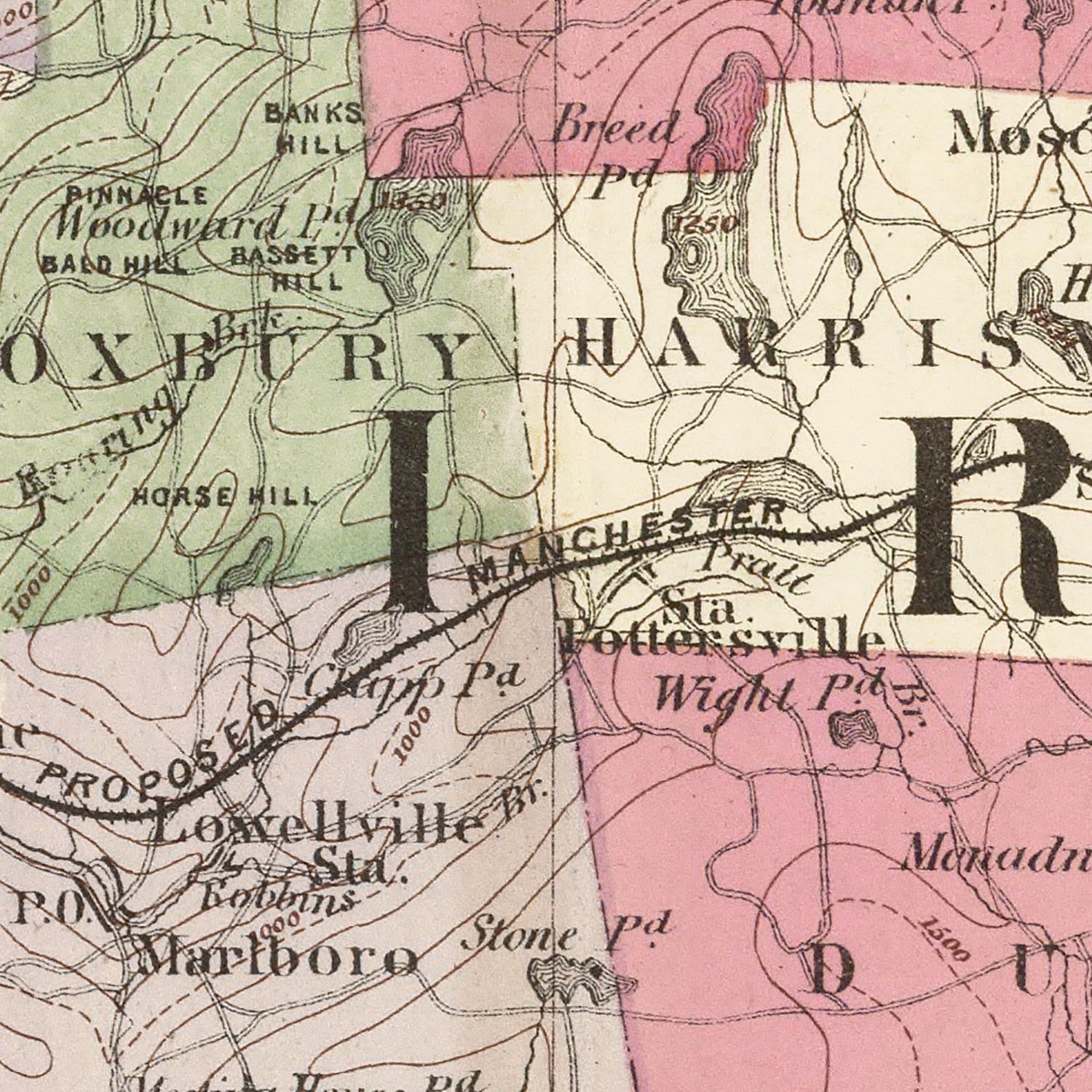 Vintage Map of Cheshire County, New Hampshire 1877