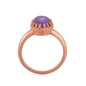 14K Rose Gold Natural Amethyst Crown Ring