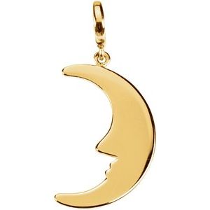 14K Yellow Gold Crescent Moon Charm/Pendant