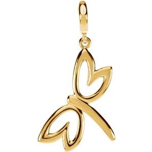 14K Yellow Gold Dragonfly Charm/Pendant