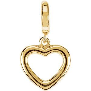 14K Yellow Gold Heart Charm/Pendant