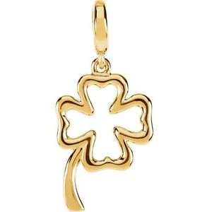 14K Yellow Gold Four-Leaf Clover Charm/Pendant