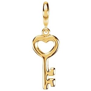 14K Yellow Gold Key Charm/Pendant