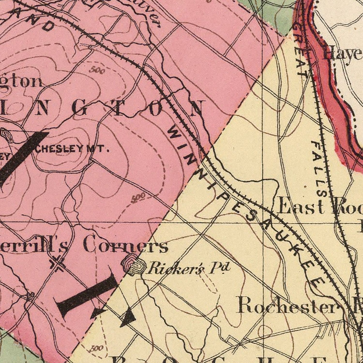 Vintage Map of Strafford County, New Hampshire 1877