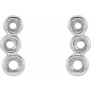 Sterling Silver Three-Stone Ear Climber Mounting – image 2