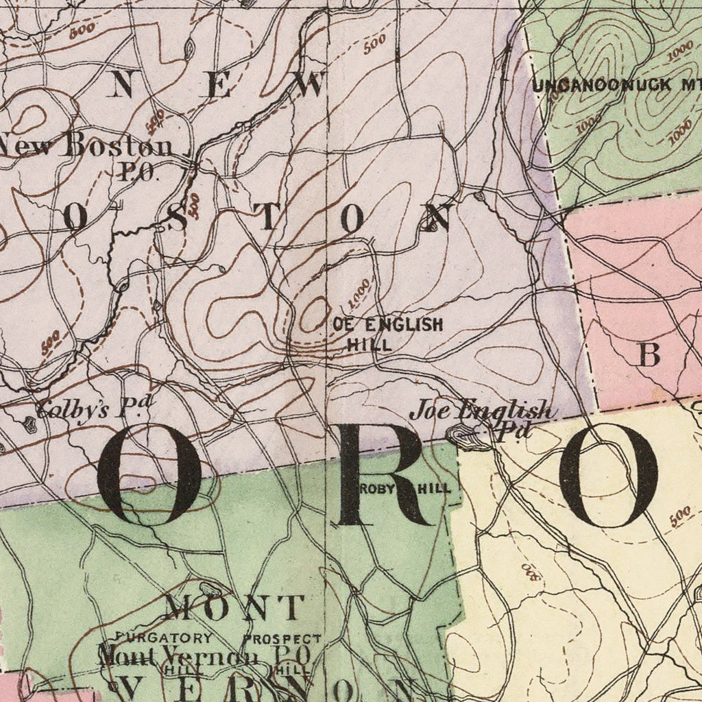 Vintage Map of Hillsborough County, New Hampshire 1877