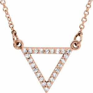 14K Rose Gold 1/10 CTW Natural Diamond Triangle 16" Necklace