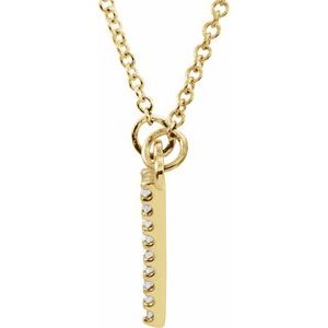 14K Yellow Gold 1/10 CTW Natural Diamond Triangle 16" Necklace