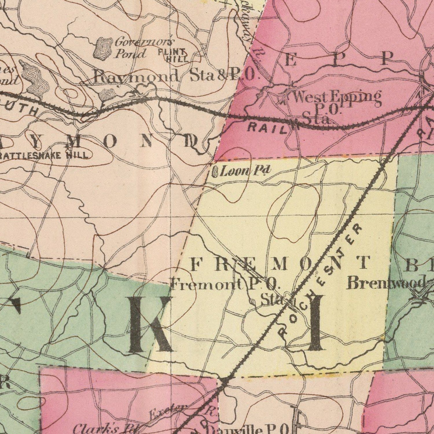Vintage Map of Rockingham County, New Hampshire 1877