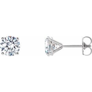 14K White Gold 2 CTW Lab-Grown Diamond 4-Prong Stud Earrings