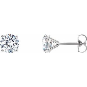 14K White Gold 2 CTW Lab-Grown Diamond 4-Prong Stud Earrings