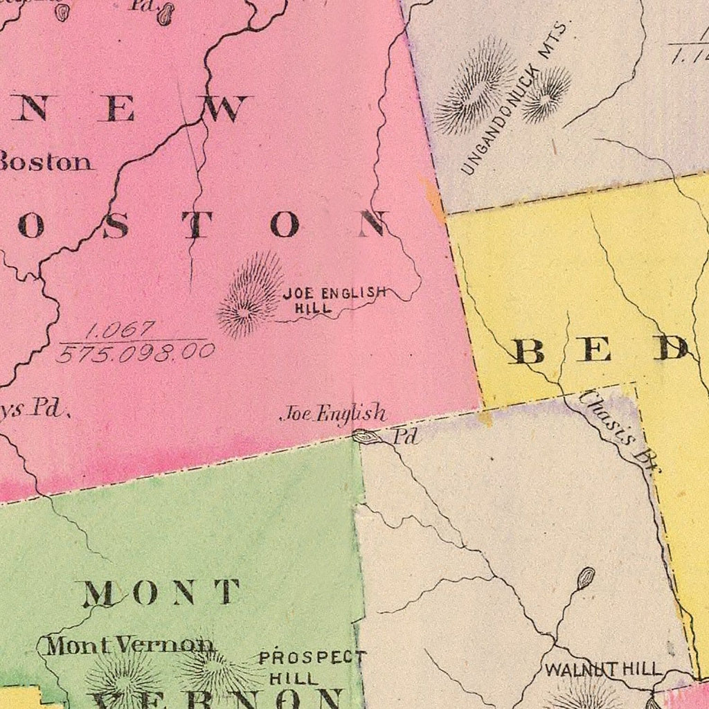 Vintage Map of Hillsborough County, New Hampshire 1892