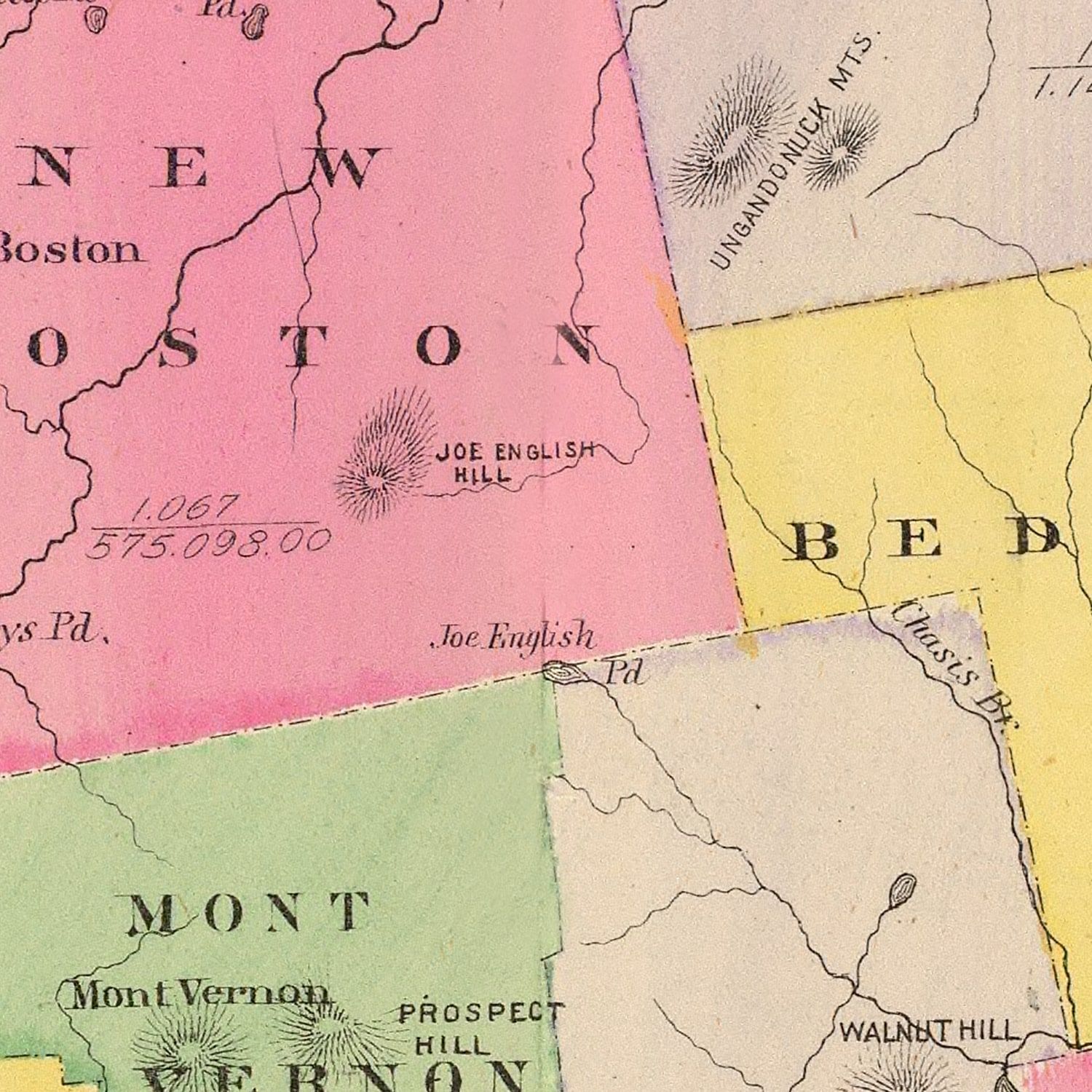 Vintage Map of Hillsborough County, New Hampshire 1892