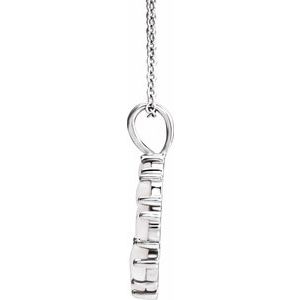 Sterling Silver Natural White Opal Halo-Style 16-18" Necklace