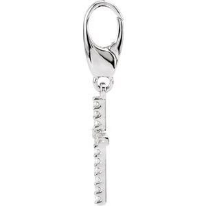 14K White Gold .08 CTW Natural Diamond Cross Charm/Pendant – image 2