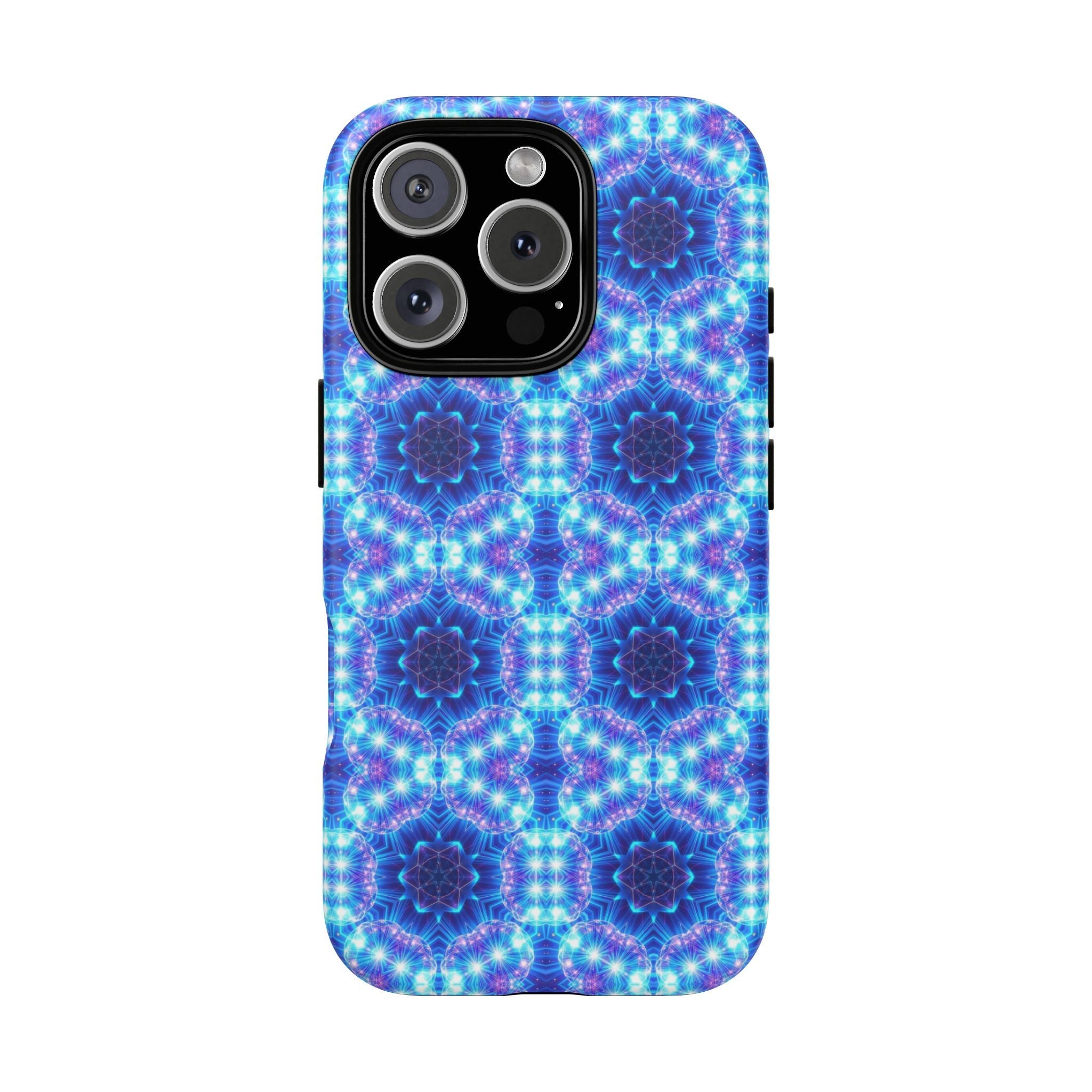 Blue Mandalas with Neon Lights Tough Phone Cases
