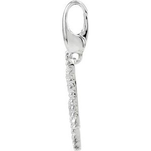 14K White Gold 1/4 CTW Natural Diamond Angel Charm/Pendant – image 2