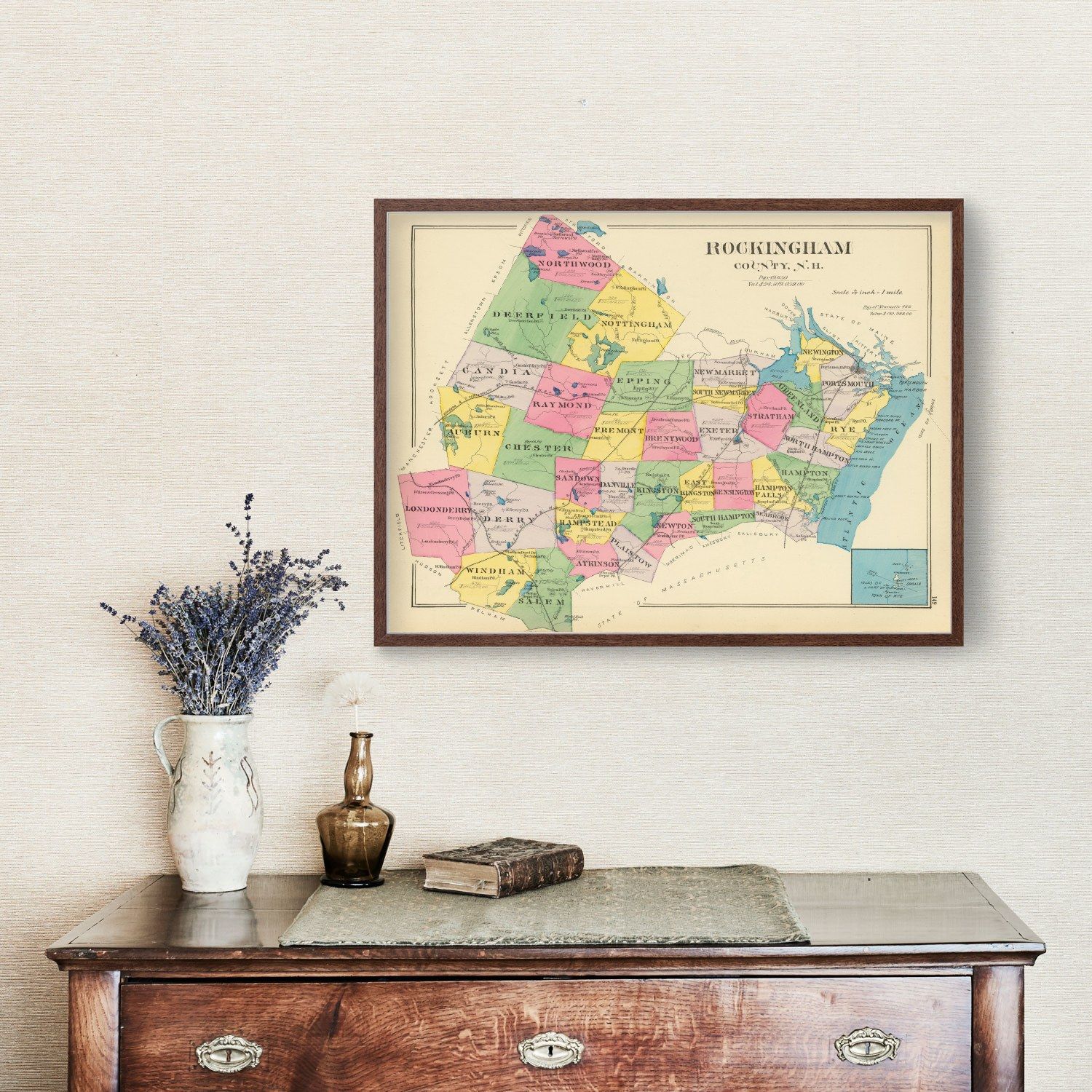 Vintage Map of Rockingham County, New Hampshire 1892