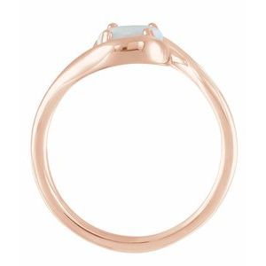 14K Rose Gold Natural White Opal Bypass Ring