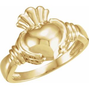 18K Yellow Gold Claddagh Band Size 11