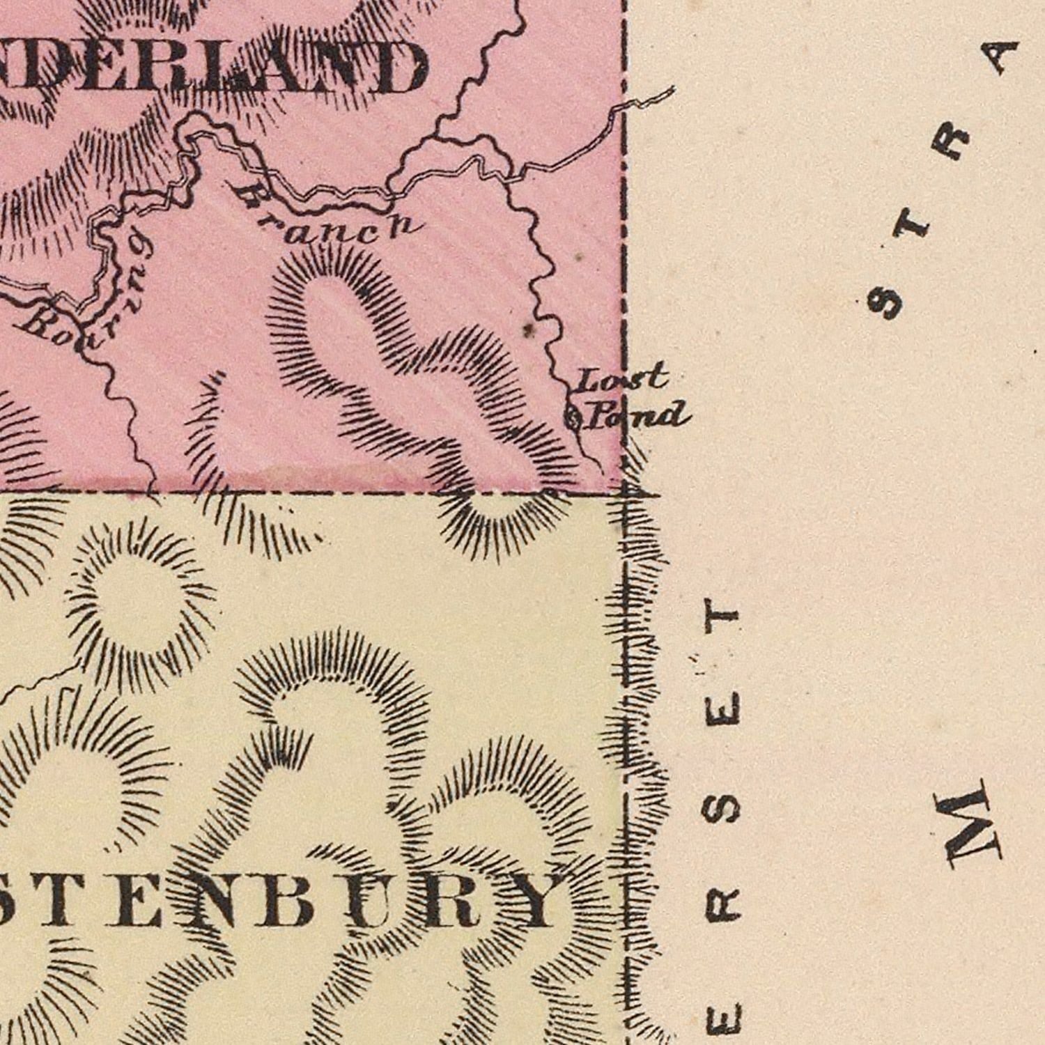 Vintage Map of Bennington County, Vermont 1876