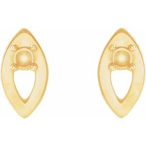 14K Yellow Gold 1.5 mm Round Accented Earring Mounting – image 2