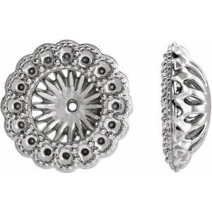 10K White Gold 6 mm ID Earring Jacket Mounting
