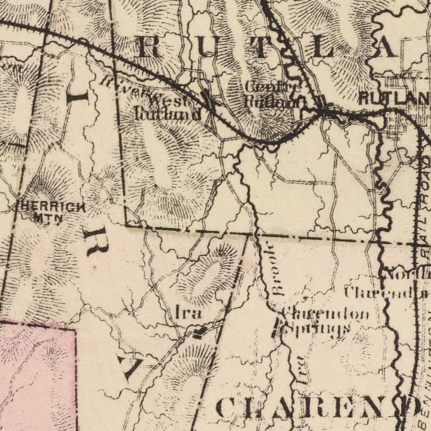 Vintage Map of Rutland County, Vermont 1876