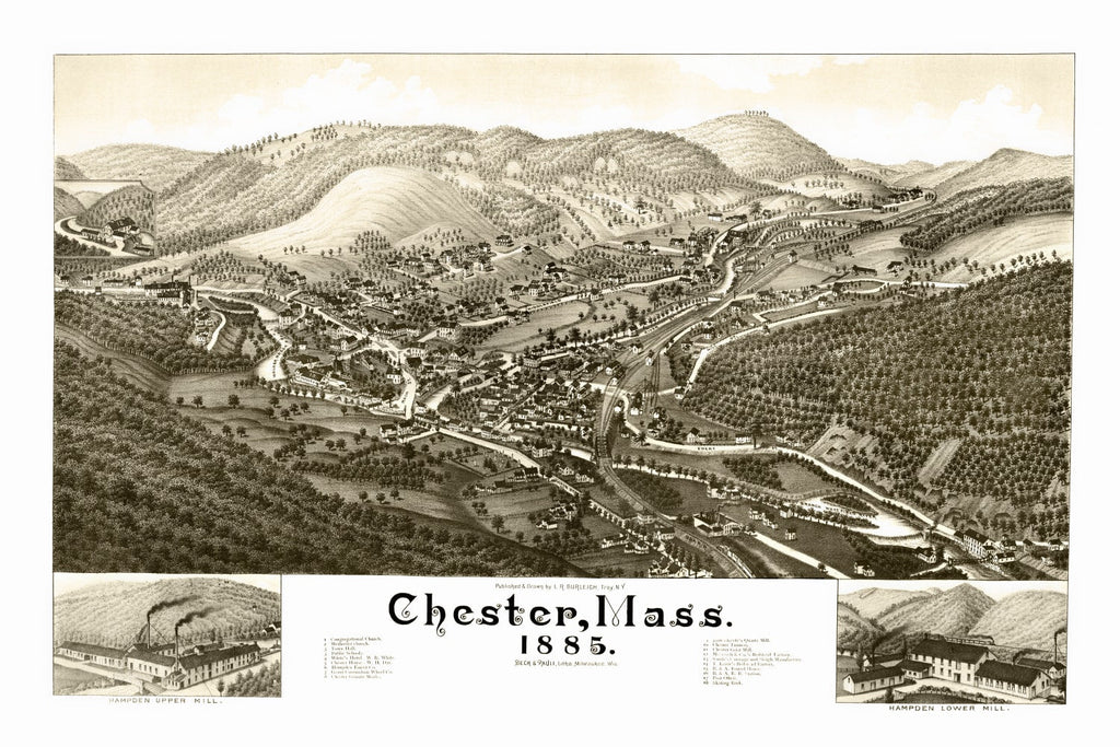 Vintage Map of Chester, Massachusetts 1885