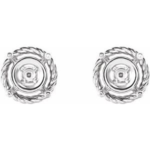 Platinum 8 mm Rope Earring Mounting – image 2