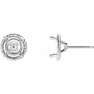 Platinum 8 mm Rope Earring Mounting