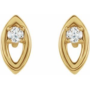 14K Yellow Gold .05 CTW Natural Diamond Solitaire Earrings