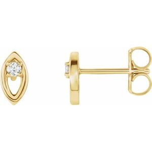 14K Yellow Gold .05 CTW Natural Diamond Solitaire Earrings