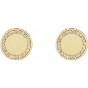 14K Yellow Gold 1/4 CTW Natural Diamond Engravable Earrings – image 2